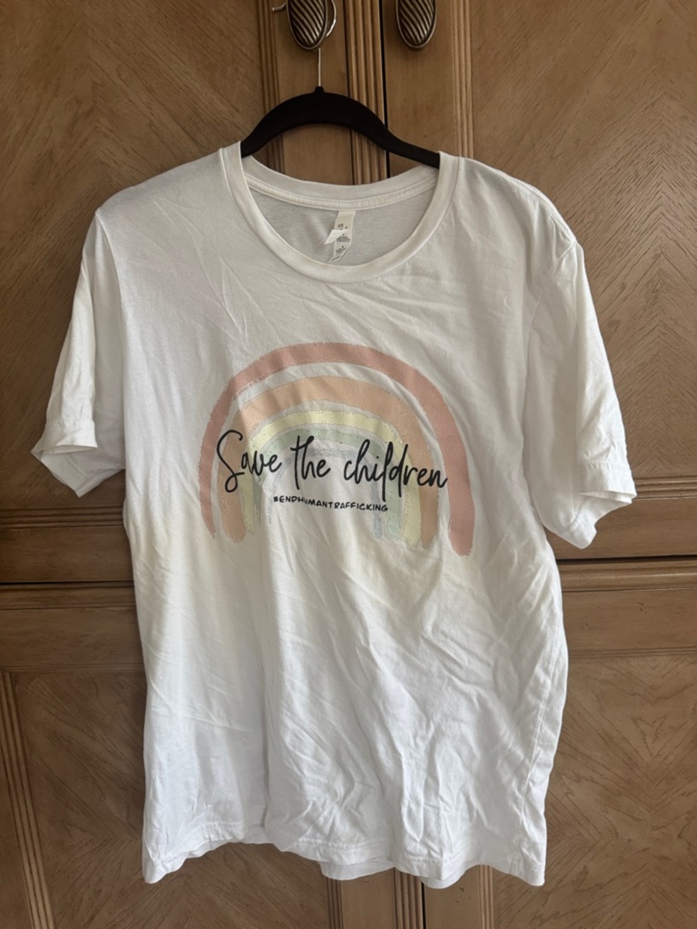 Bella Canvas White Tee with Pastel Rainbow Graphic